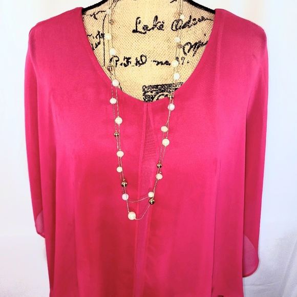 Adele & May Tops - Adele & May pink dressy sleeveless blouse